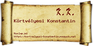 Körtvélyesi Konstantin névjegykártya